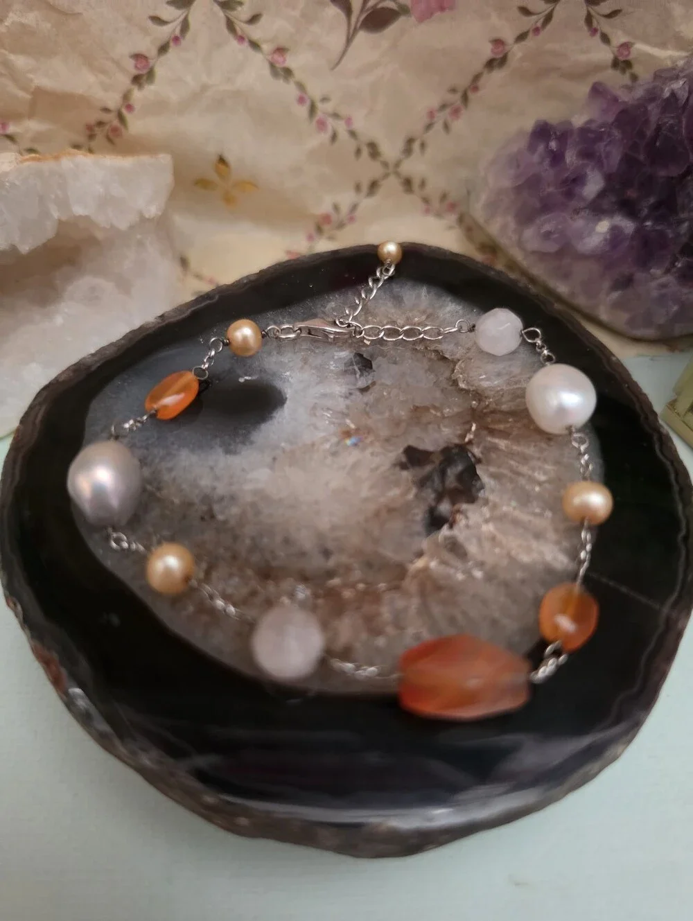 Gemporia Annabella Collection Multigem & Pearl Silver Bracelet